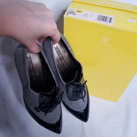 Circa Joan & David Cjcanna Black Plaid Booties Vintage Retro - Picture 6 of 6